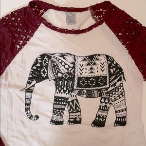 Empyre Elephant Baseball Tee - S